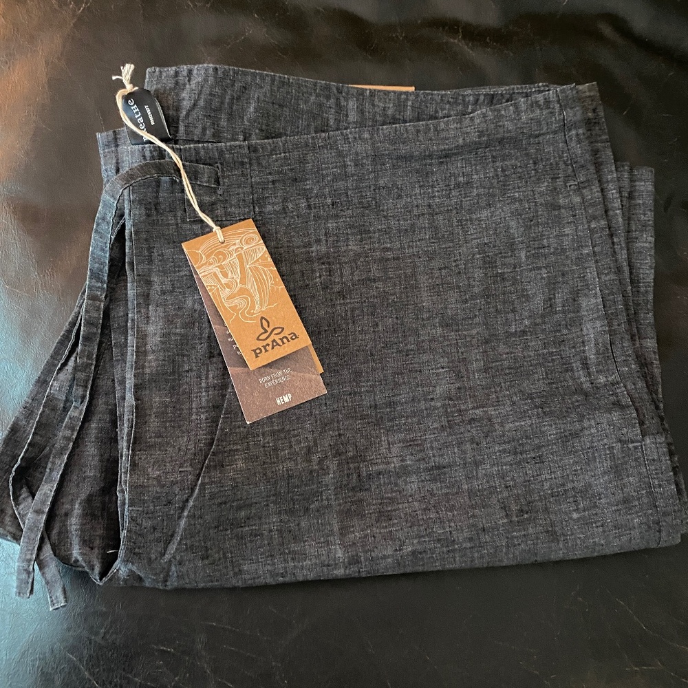 prAna Men’s Sutra Pant Black XXL/32 Sustainable Hemp Blend NWT